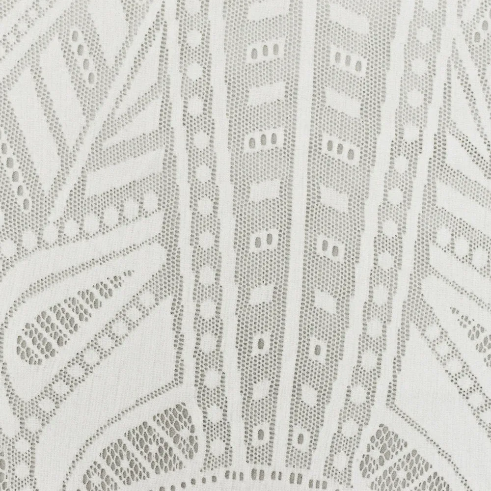 Salt Ivory Tribal Stretch Nylon Lace Knit Fabric